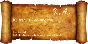 Kuszi Alexandra névjegykártya