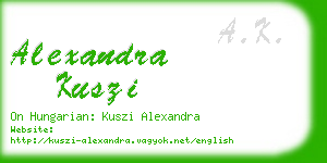 alexandra kuszi business card